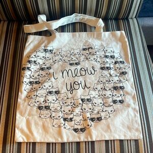 NWOT cat cotton tote bag shoulder bag